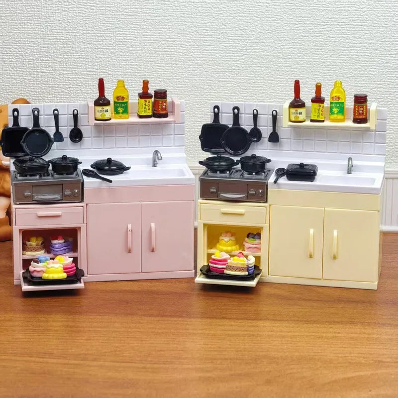 Mini Toy Stove Kitchen Simulation Set for Dollhouse Play