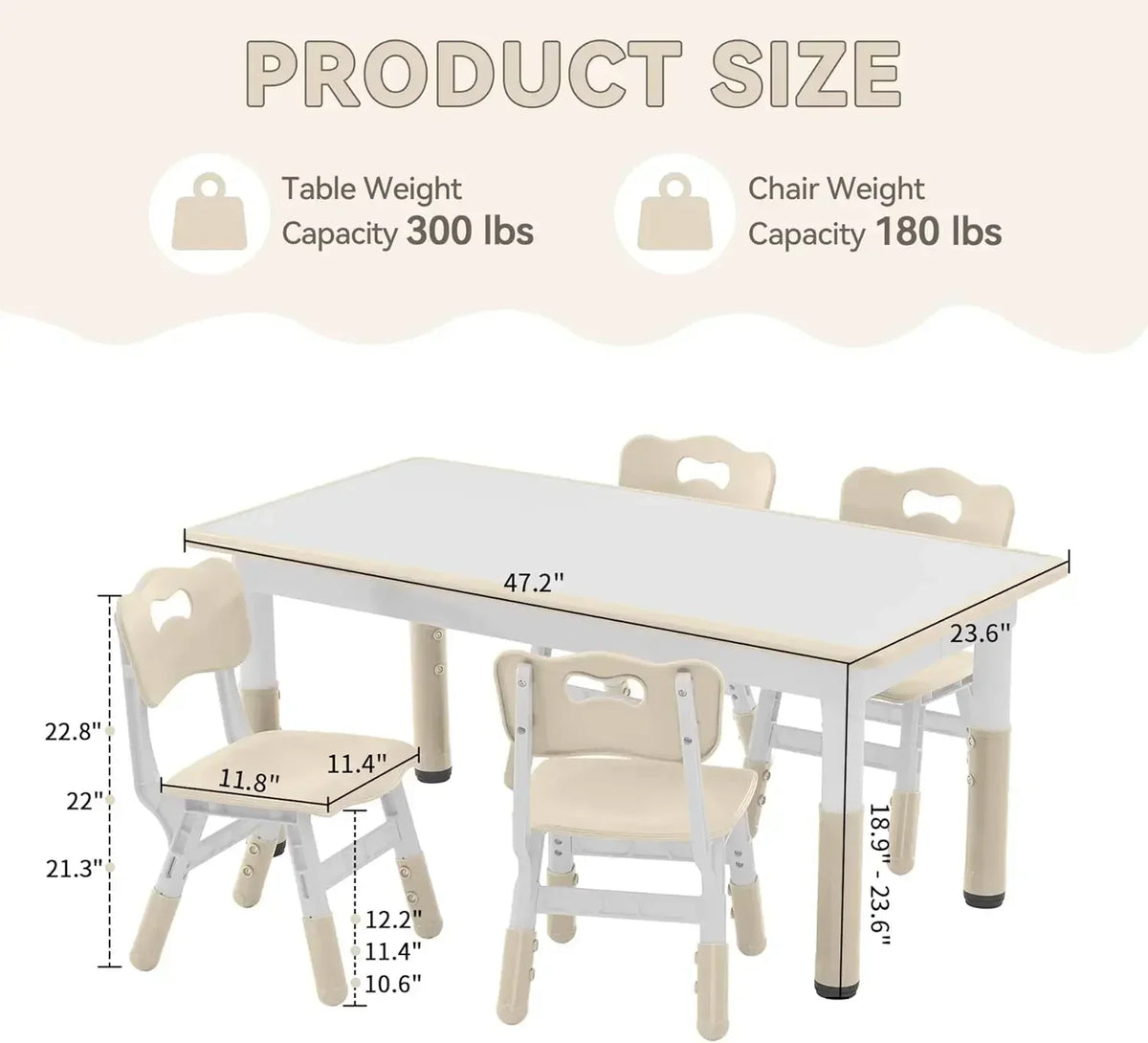 Kids Adjustable Study Table & Chair Set | Burlywood Graffiti Desk
