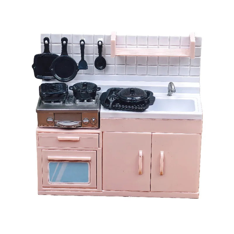 Mini Toy Stove Kitchen Simulation Set for Dollhouse Play