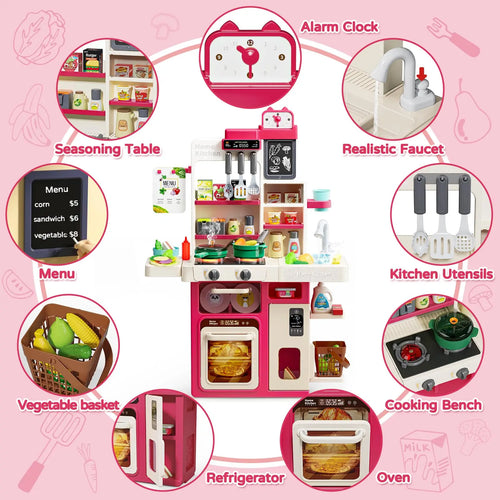 Kids Kitchen Playset with Lights & Sound - Educational Cooking Toy
