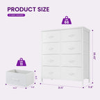8-Drawer Fabric Dresser Organizer with Steel Frame for Bedroom & Nursery