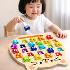 Wooden Cat Magnetic ABC Alphabet Puzzle - Montessori Educational Toy
