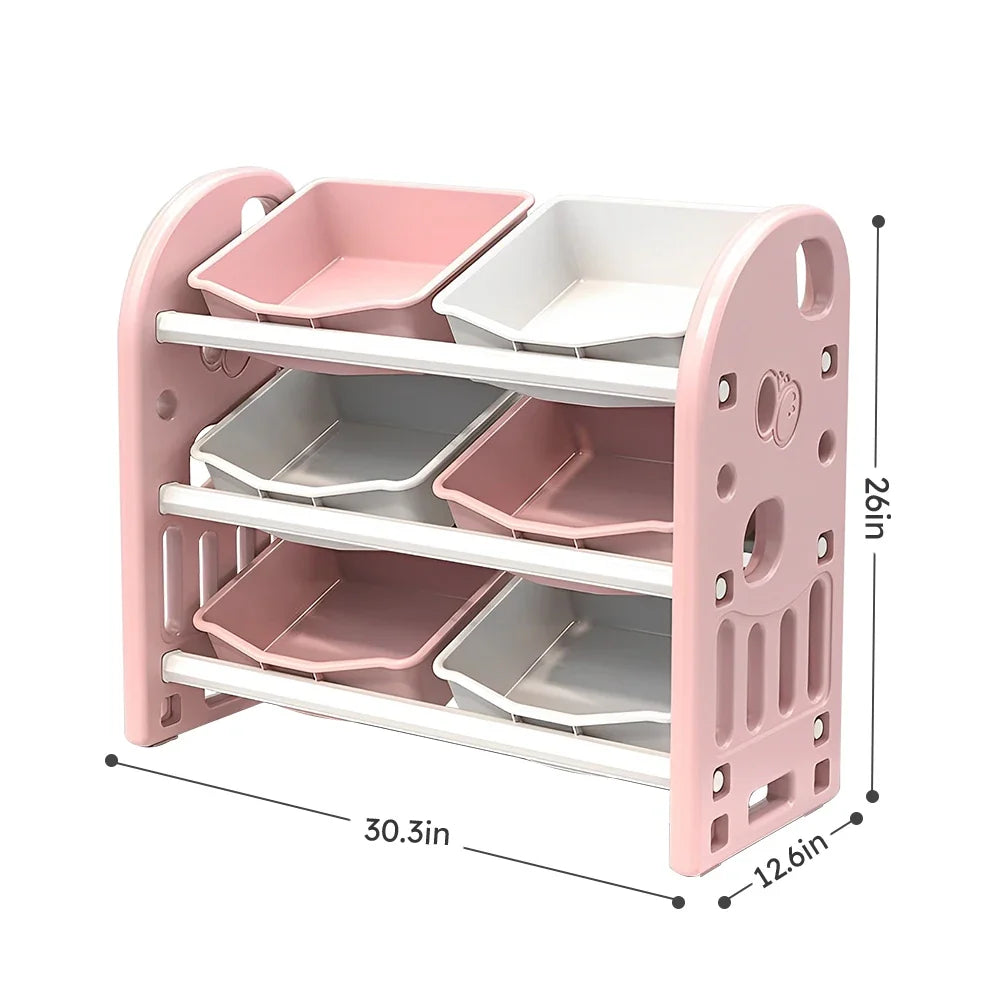 Kids Toy Storage Organizer with 6 Bins | HDPE Nursery Playroom Unit