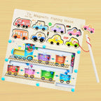 Montessori Wooden Magnetic Fishing & Matching Puzzle for Toddlers