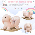 Plush Bunny Rocking Horse | Pink Toddler Rocker with Sound