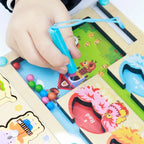 Montessori Wooden Magnetic Fishing & Matching Puzzle for Toddlers