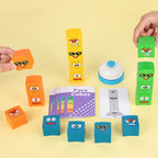 Wooden Face Changing Expression Puzzle - Montessori Building Block Game