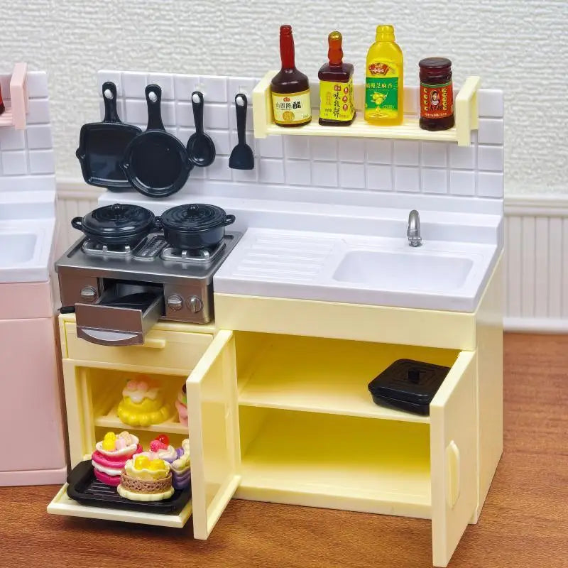 Mini Toy Stove Kitchen Simulation Set for Dollhouse Play