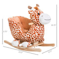 Plush Animal Rocking Chair Ride-on Toy for Toddlers with Music
