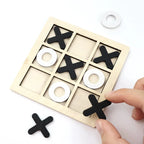 Montessori Wooden Tic Tac Toe Game - Educational XO Chess Puzzle Toy