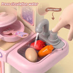 Kids Kitchen Playset with Light, Sound & Spray Effects