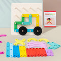 Montessori Wooden Nail Board Geometric Pegboard Educational Toy