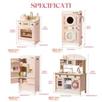 Wooden Kids Corner Kitchen Playset for Pretend Play
