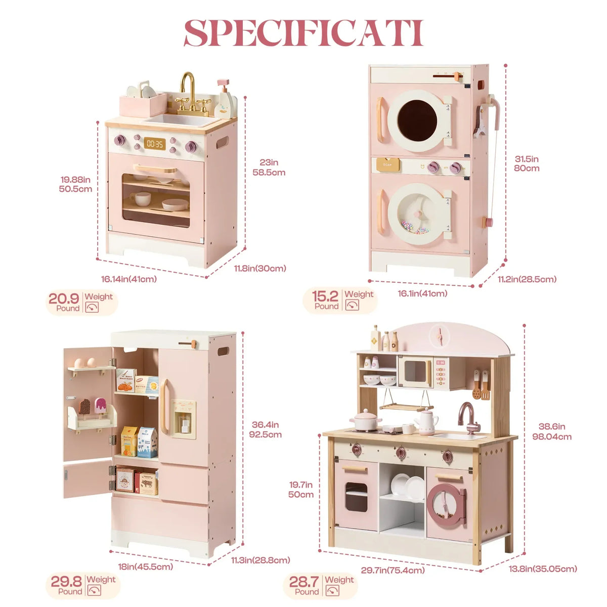 Wooden Kids Corner Kitchen Playset for Pretend Play